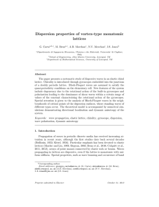 Dispersion properties of vortex-type monatomic lattices G. Carta , M. Brun