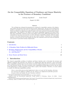 On the Compatibility Equations of Nonlinear and Linear Elasticity