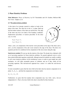 2. Plane Elasticity Problems