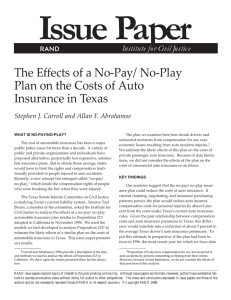 Issue Paper The Effects of a No-Pay/No-Play Insurance in Texas