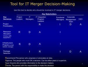 Tool for IT Merger Decision-Making