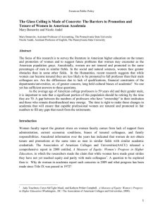 The Glass Ceiling is Made of Concrete: The Barriers to... Tenure of Women in American Academia