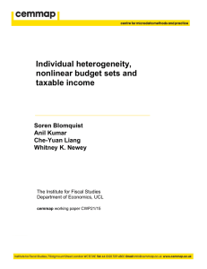 Individual heterogeneity, nonlinear budget sets and taxable income Soren Blomquist