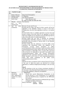 RECRUITMENT AND PROMOTION RULES Sr PARTICULARS DETAILS