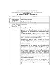 RECRUITMENT AND PROMOTION RULES Sr PARTICULARS