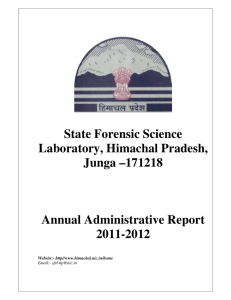 State Forensic Science Laboratory, Himachal Pradesh, Junga –171218