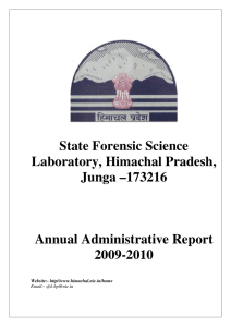 State Forensic Science Laboratory, Himachal Pradesh, Junga –173216
