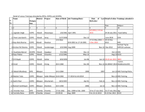 Detail of varous Trainings attended by DPOs, CDPOs and ACDPOs Sr. No Date