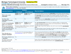 Michigan Technological University HuskyCare PPO :