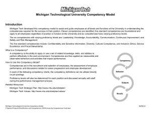 Michigan Technological University Competency Model Introduction
