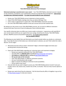 Retirement TimeLine TIAA-CREF/Fidelity Retirement Plan Participant