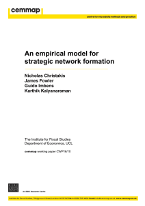 An empirical model for strategic network formation  Nicholas Christakis