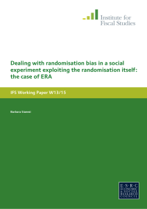 Dealing with randomisation bias in a social the case of ERA