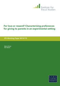 For love or reward? Characterising preferences  IFS Working Paper W14/13