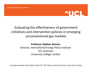 Evaluating the effectiveness of government initiatives and intervention policies in emerging unconventional gas markets