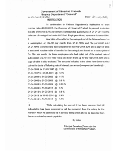 rtl NOTIFICATION Government of Himachal Pradesh. Department &#34;General&#34;