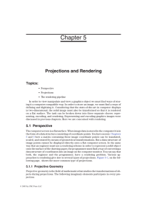 Chapter 5 Projections and Rendering Topics: