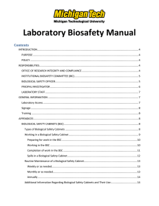 Laboratory Biosafety Manual Contents