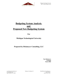 Budgeting System Analysis and Proposed New Budgeting System For