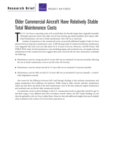 T Older Commercial Aircraft Have Relatively Stable Total Maintenance Costs