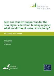 Fees and student support under the new higher education funding regime: