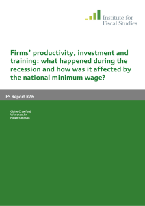 Firms’ productivity, investment and training: what happened during the