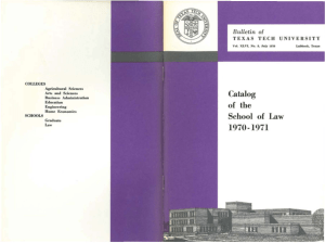 1970-1971 Catalog of the School of Law