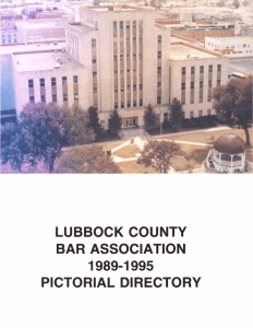 1989-1995 LUBBOCK COUNTY BAR ASSOCIATION PICTORIAL  DIRECTORY