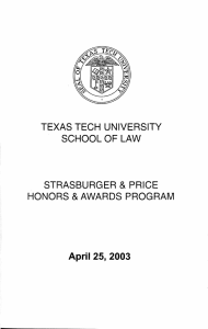 25, April 2003 TEXAS TECH  UNIVERSITY