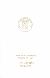 HONORS DAY 1979 TEXAS TECH  UNIVERSIlY SCHOOL OF LAW