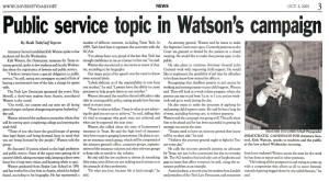 Public  service in topic Watson's  campaign