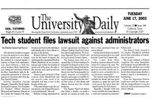 Tech  student against  administrators TUESDAY JUNE  17,  2003
