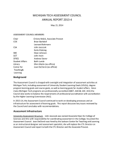 MICHIGAN TECH ASSESSMENT COUNCIL ANNUAL REPORT 2013-4