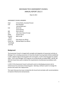 MICHIGAN TECH ASSESSMENT COUNCIL ANNUAL REPORT 2012-3