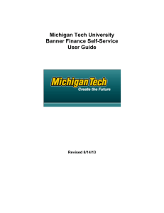 Michigan Tech University Banner Finance Self-Service User Guide