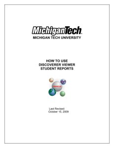 MICHIGAN TECH UNIVERSITY HOW TO USE DISCOVERER VIEWER