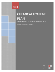 CHEMICAL HYGIENE PLAN  2014