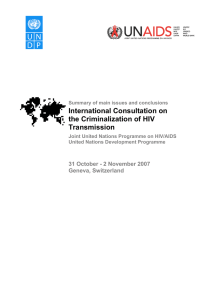 International Consultation on the Criminalization of HIV Transmission