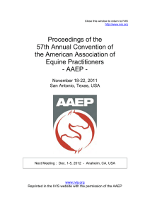 Proceedings of the 57th Annual Convention of the American Association of Equine Practitioners