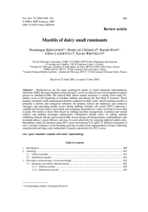 Mastitis of dairy small ruminants Review article Dominique B *, Renée