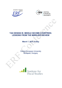 TAX DESIGN IN  MIDDLE INCOME COUNTRIES: March 7, 2014, Friday