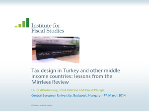 Tax design in Turkey and other middle Mirrlees Review