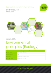 Environmental principles (Ecology) Study module 1