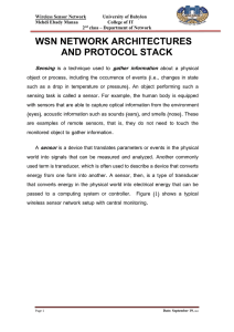 Wireless Sensor Network 2 class – Department of Network