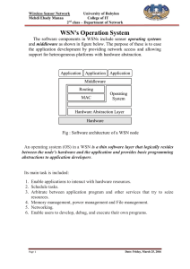 Wireless Sensor Network 2 class – Department of Network