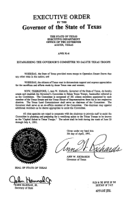 EXECUTIVE ORDER Governor of the State of Texas