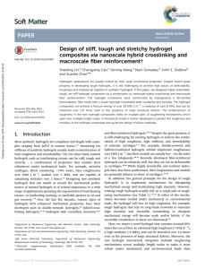 ﬀ, tough and stretchy hydrogel Design of sti composites