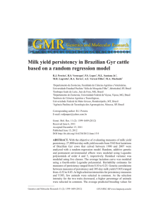 Milk yield persistency in Brazilian Gyr cattle
