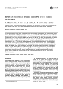 Canonical discriminant analysis applied to broiler chicken performance animal M. F. Rosa´rio