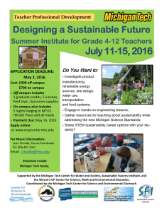 July 11-15, 2016 Designing a Sustainable Future Do You Want to: